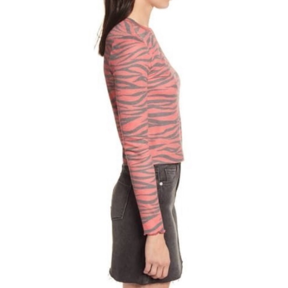BP Nordstrom red tango zebra stripe cozy thermal top (NWOT) - Picture 3 of 9